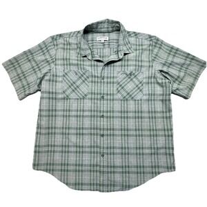 Orvis Shirt Mens XXL Green Plaid Button Up Short Sleeve Casual Outdoor